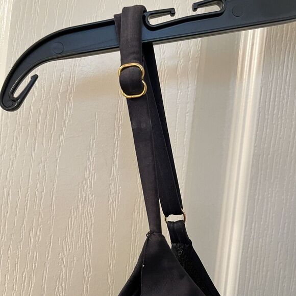 Lauren Ralph Lauren Black Ruffle One-Piece Swimsuit Beach Club Solids Size 14 - Picture 7 of 13